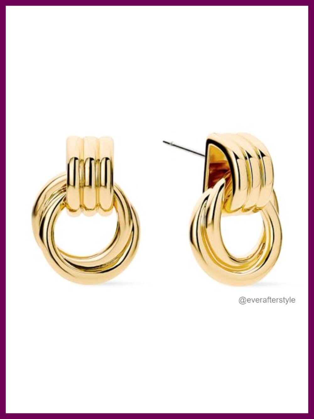14K Gold Plated Knot Drop Dangle Earrings Statement Jewelry